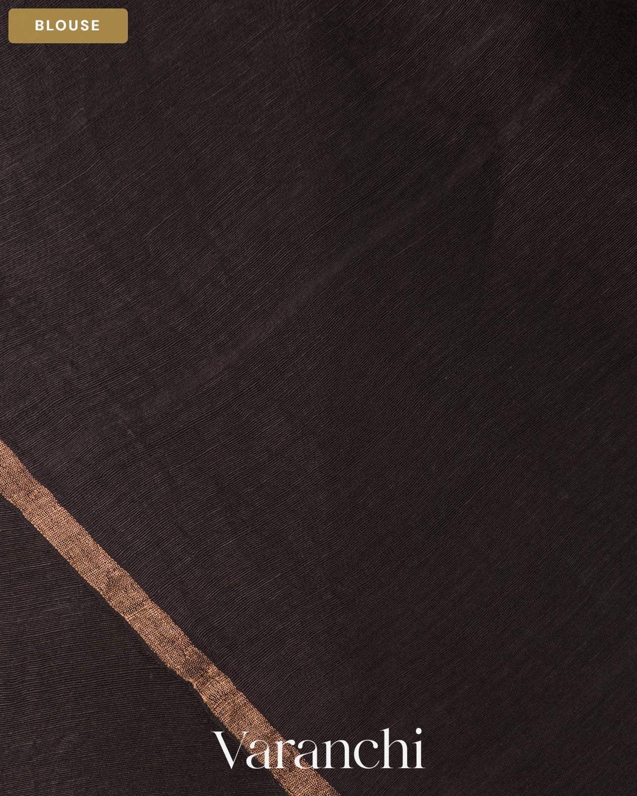 Jet Black Jamdani Pure Silk Linen Handloom Saree — Blouse