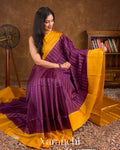 Mulberry Purple Pure Soft Silk Handloom Saree