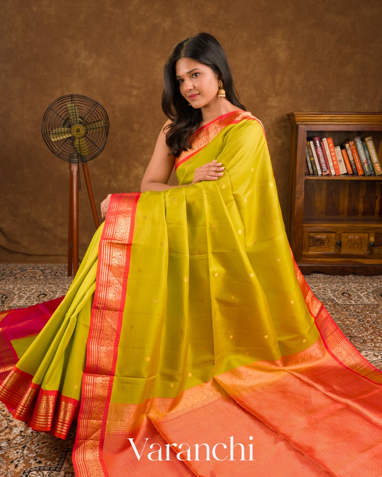 Lime Yellow Pure Soft Silk Handloom Saree