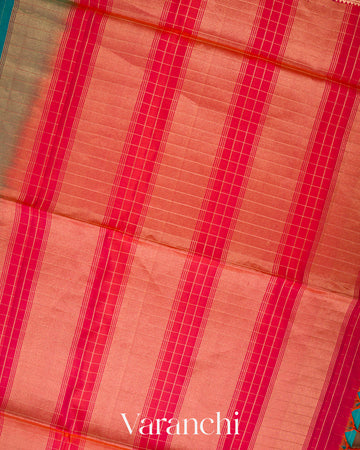 Turquoise BluePure Soft Silk Handloom Saree