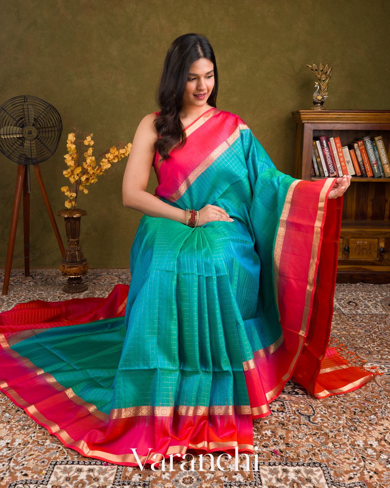 Turquoise BluePure Soft Silk Handloom Saree