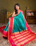 Turquoise BluePure Soft Silk Handloom Saree