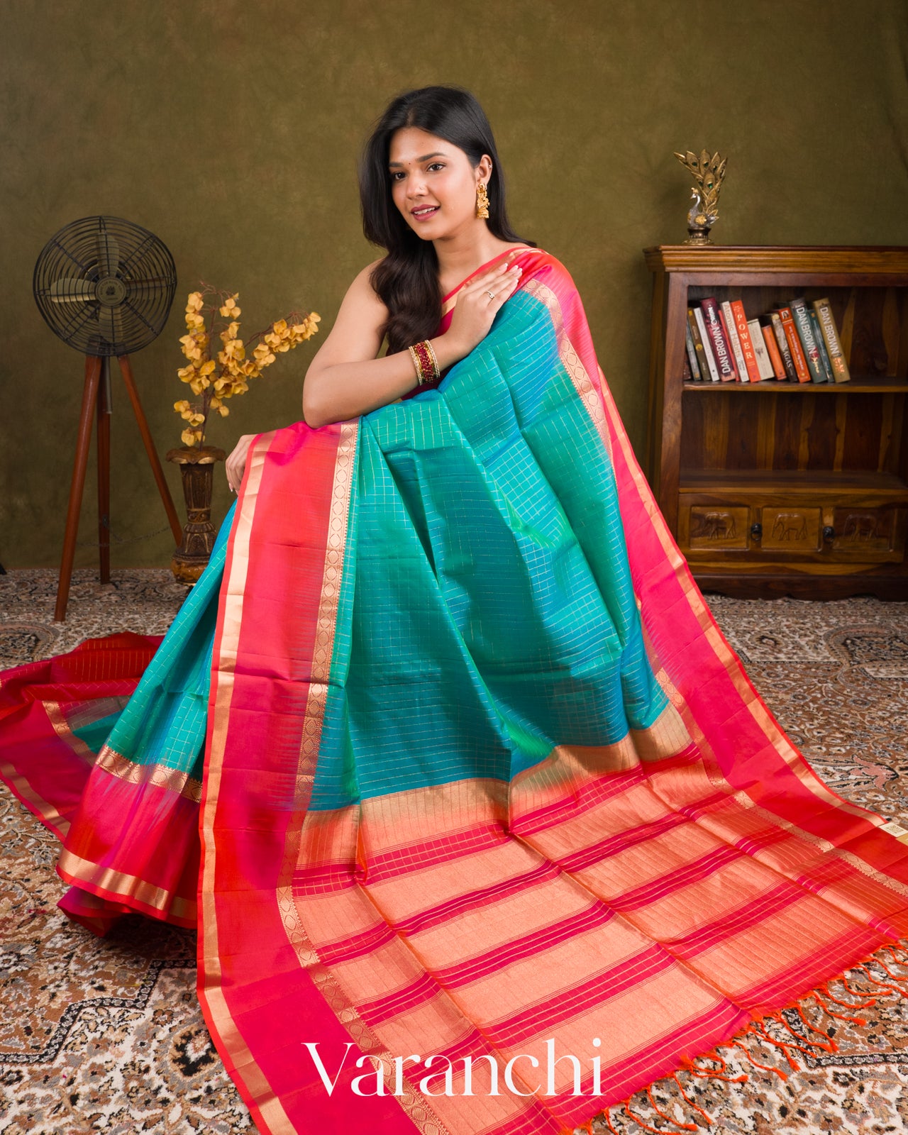 Turquoise BluePure Soft Silk Handloom Saree