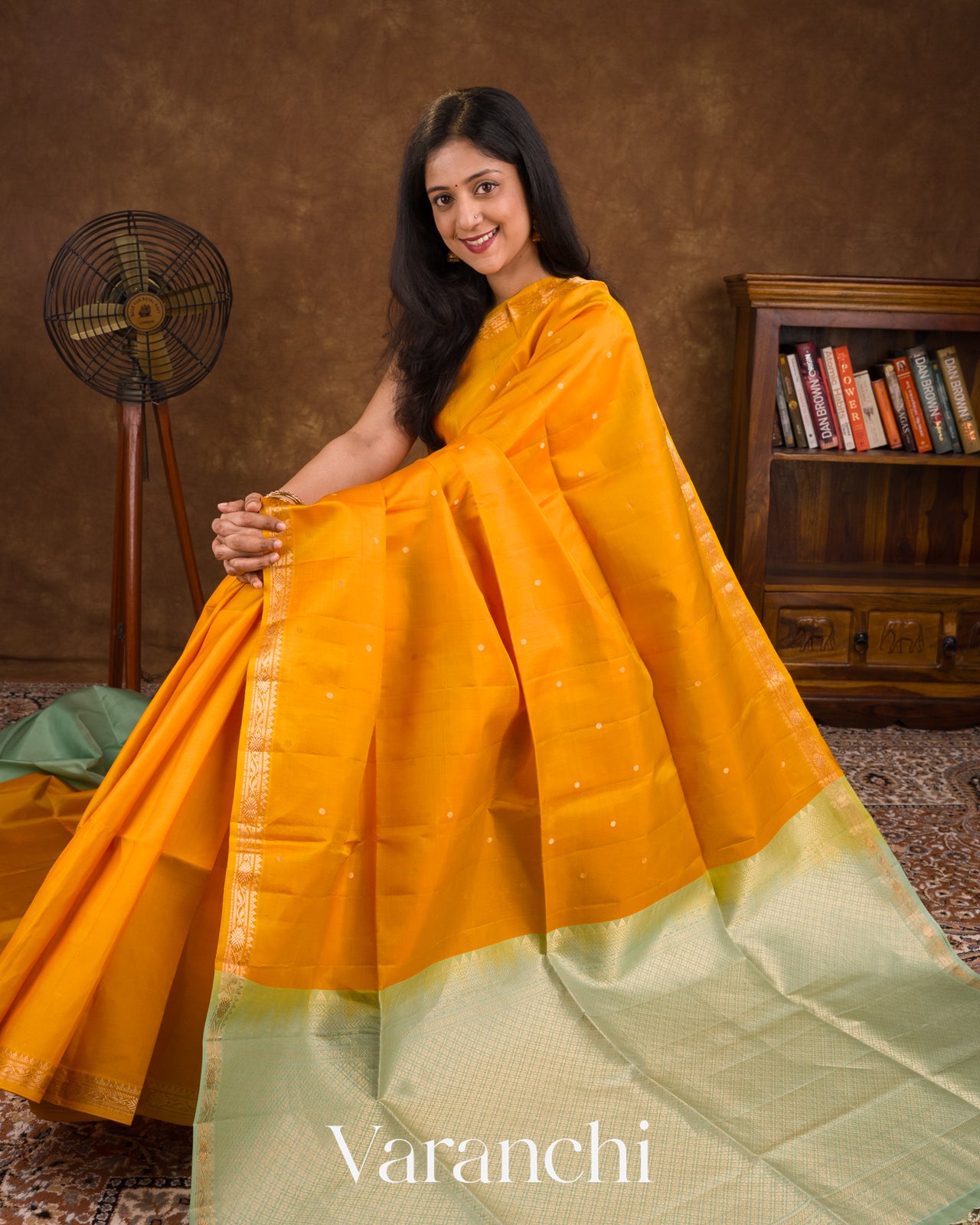 Deep Marigold Pure Soft Silk Handloom Saree  