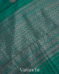 Teal Green Pure Raw Silk Handloom Saree