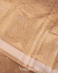 Light Golden Pure Tissue Kora Silk Handloom Saree