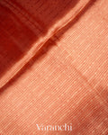 Rust Red Brocade Pure Tissue Kora Silk Saree