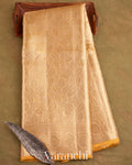 Mustard Yellow Heavy Brocade Pure Tissue Kora Silk Saree