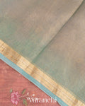 Dusty Pink Floral Embroidered Pure Tissue Kora Silk Saree