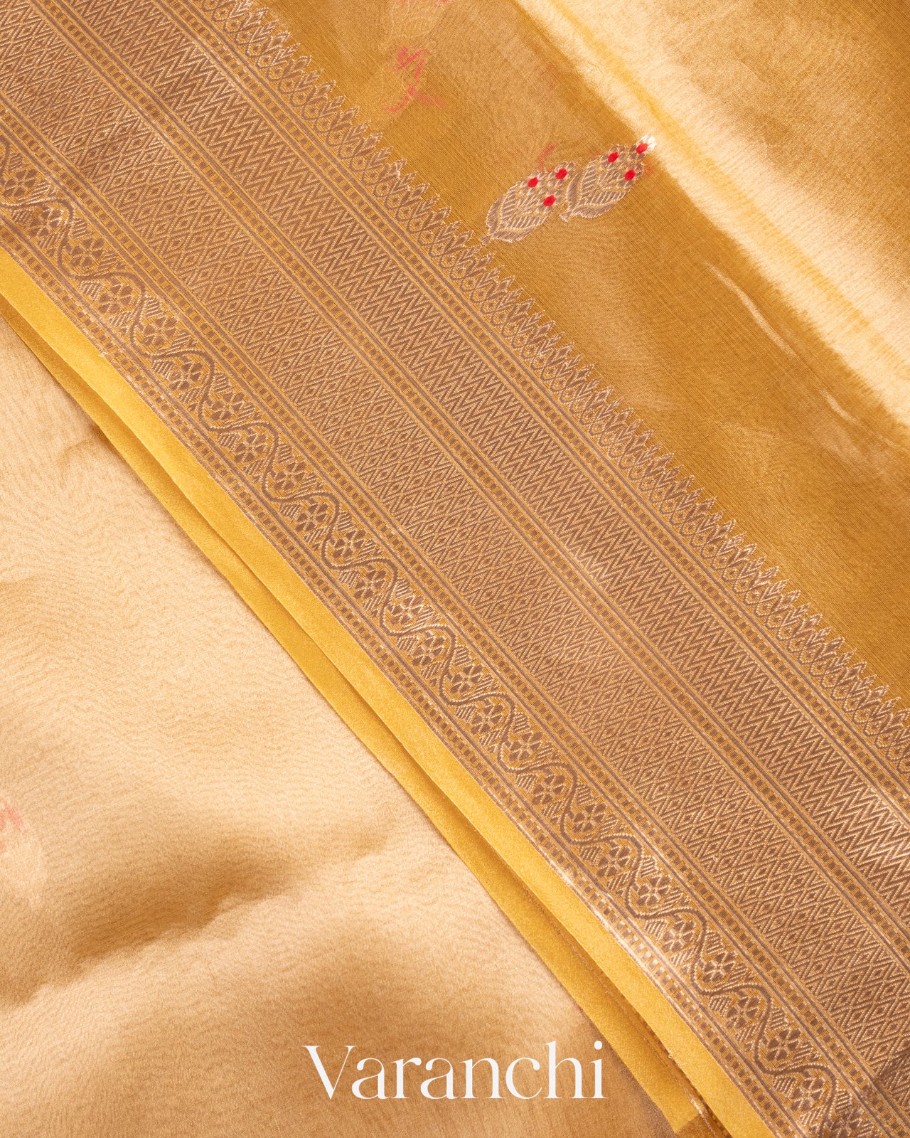 Butter Yellow Pure Tissue Kora Silk Handloom Saree
