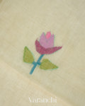 Ivory Jamdani Floral Pure Muslin Silk Handloom Saree