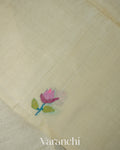 Ivory Jamdani Floral Pure Muslin Silk Handloom Saree