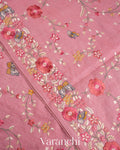 Pink All-Over Embroidered Pure Tussar Silk Saree
