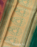 Deep Blush Pink Lehariya Pure Tussar Silk Saree