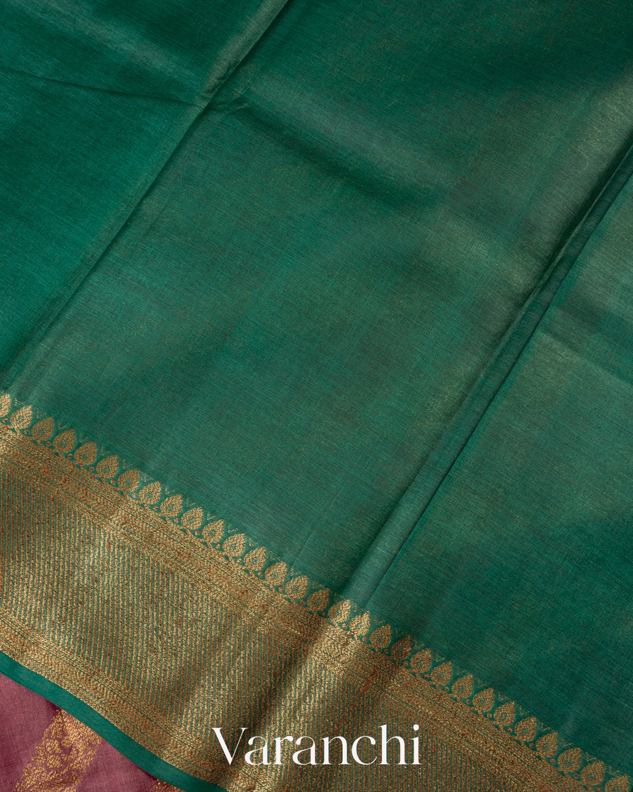 Deep Blush Pink Lehariya Pure Tussar Silk Saree
