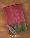 Onion Pink Pure Tussar Silk Saree