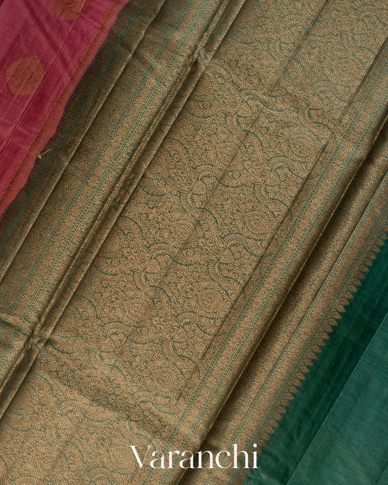 Onion Pink Pure Tussar Silk Saree