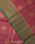 Onion Pink Pure Tussar Silk Saree