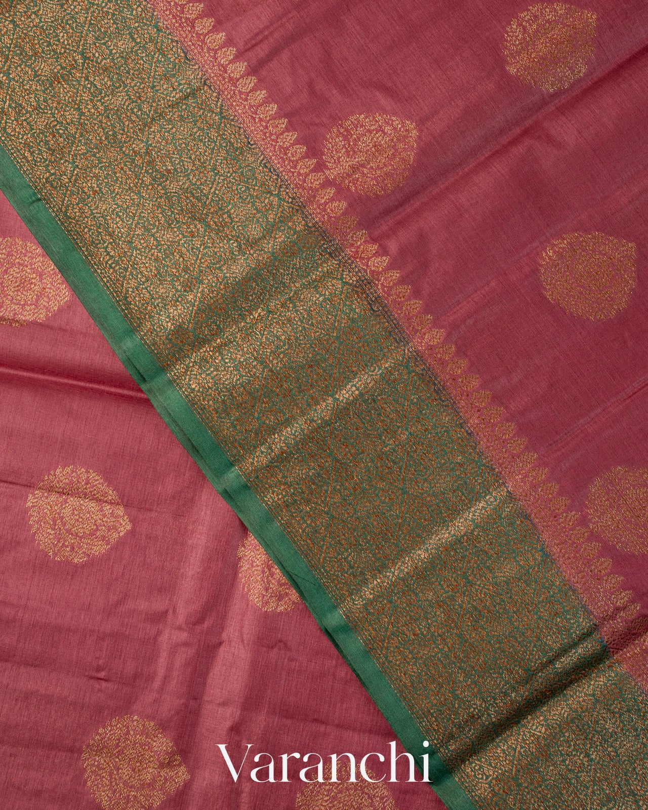 Onion Pink Pure Tussar Silk Saree
