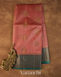 Rose Pink Pure Tussar Silk Saree