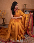 Turmeric Yellow Pure Tussar Silk Handloom Saree
