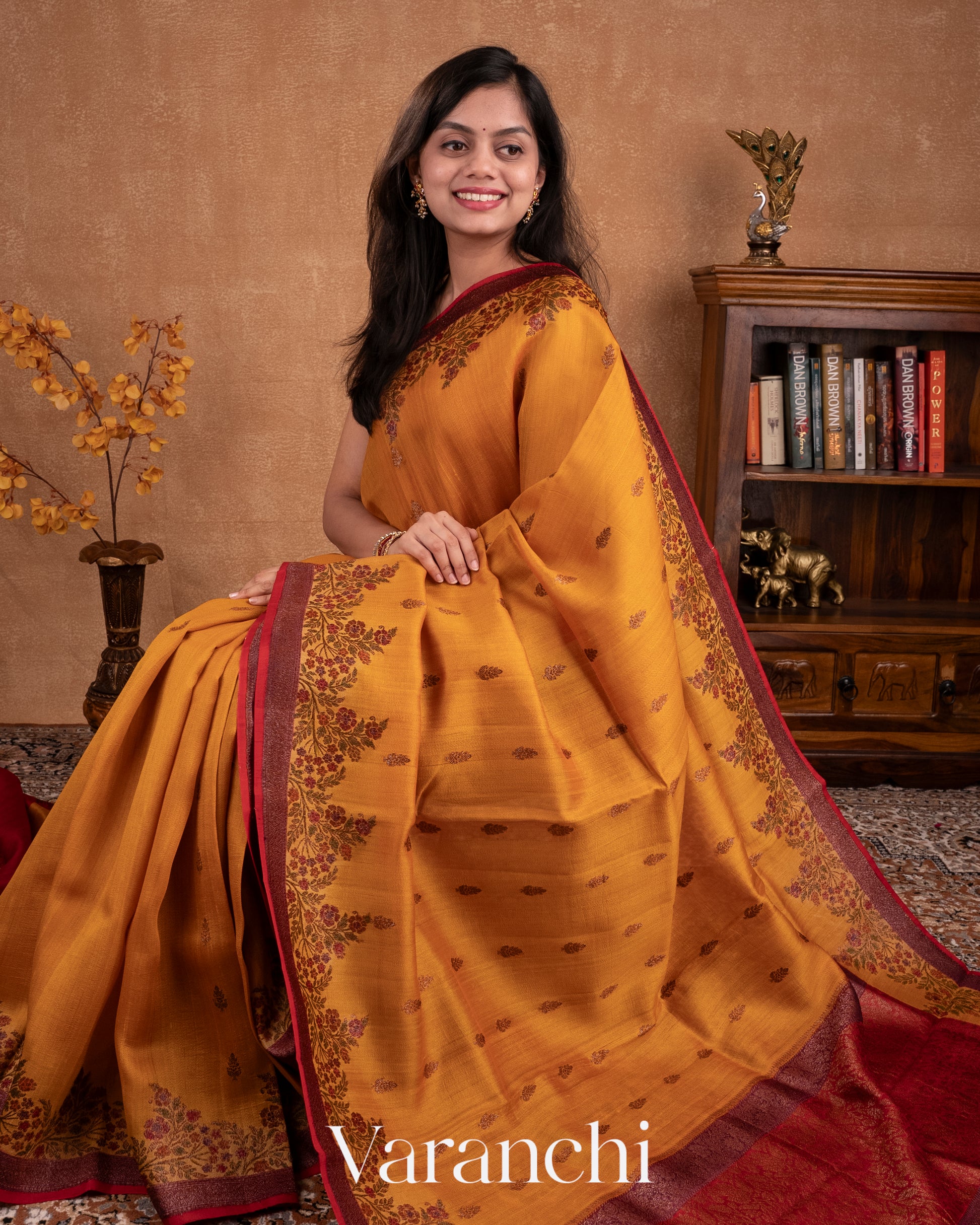 Turmeric Yellow Pure Tussar Silk Handloom Saree
