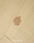 Off-white Pure Tussar Silk Handloom Saree