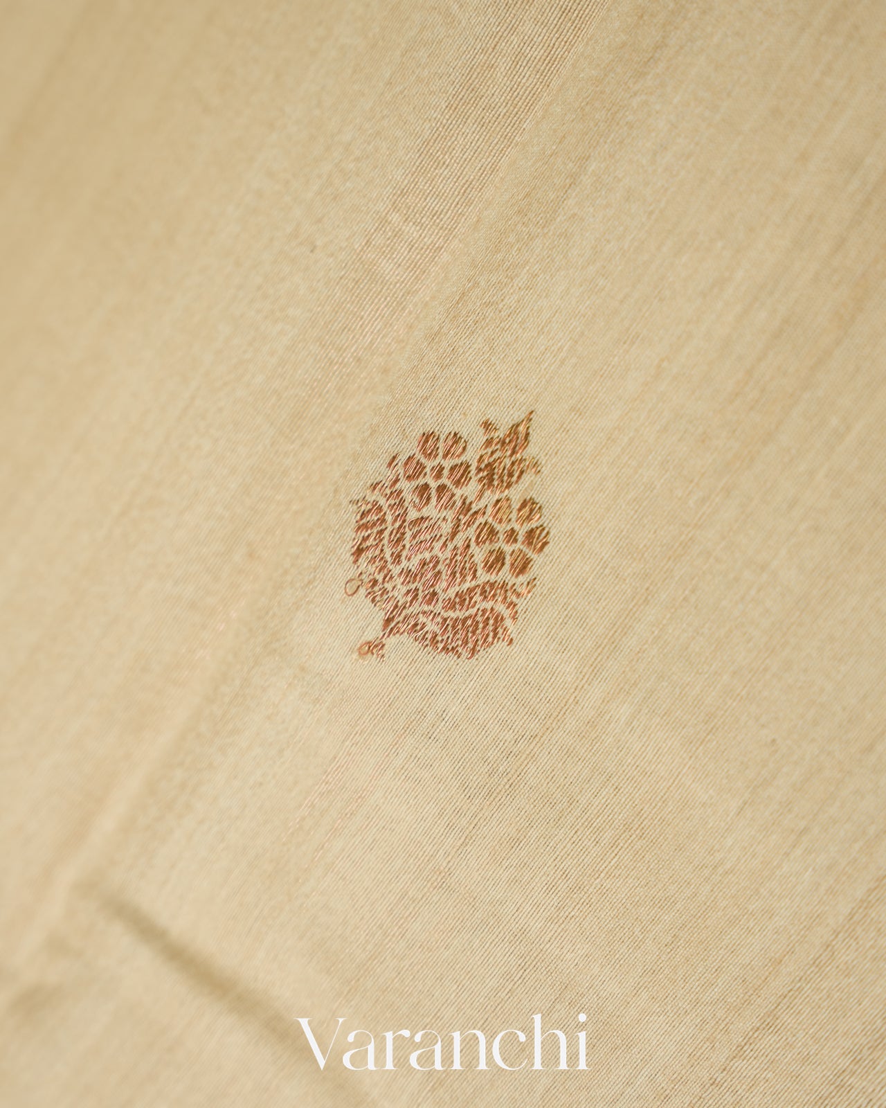 Off-white Pure Tussar Silk Handloom Saree