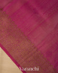 Off-white Pure Tussar Silk Handloom Saree