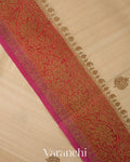 Off-white Pure Tussar Silk Handloom Saree