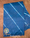 Navy Blue Mirror Hand-Embroidered Pure Tussar Silk Handloom Saree 