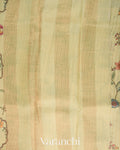 Warm Beige Floral Printed Pure Tussar Silk Saree