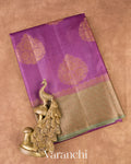 Purple Pure Tussar Silk Saree