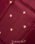 Deep Maroon Pure Tussar Silk Saree