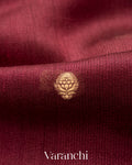 Deep Maroon Pure Tussar Silk Saree