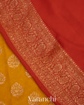 Mustard Yellow Pure Georgette Silk Saree