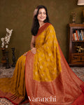 Mustard Yellow Pure Georgette Silk Saree