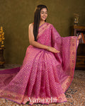 Onion Pink Jamdani Pure Kora Silk Cotton Saree