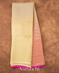 Light Yellow Ombre Pure Mysore Crepe Silk Saree