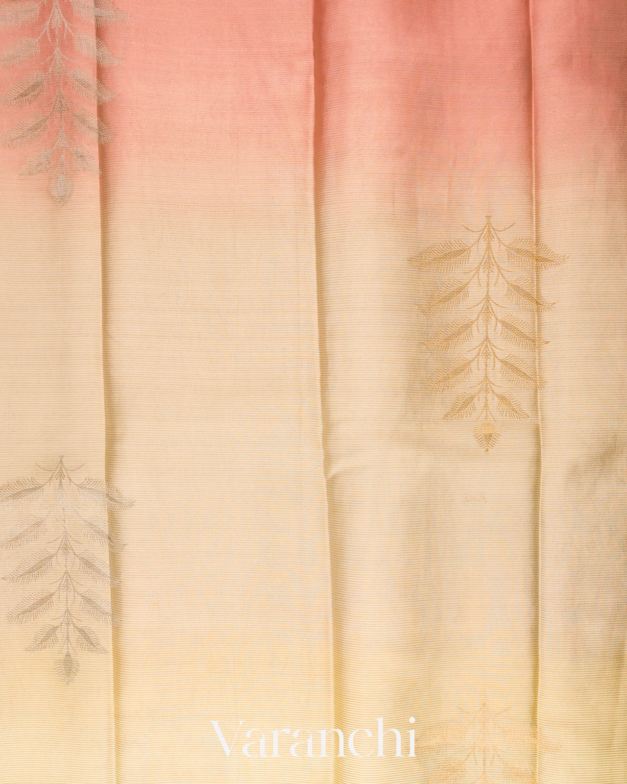 Light Yellow Ombre Pure Mysore Crepe Silk Saree