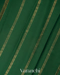 Bottle Green Pure Mysore Crepe Silk Saree