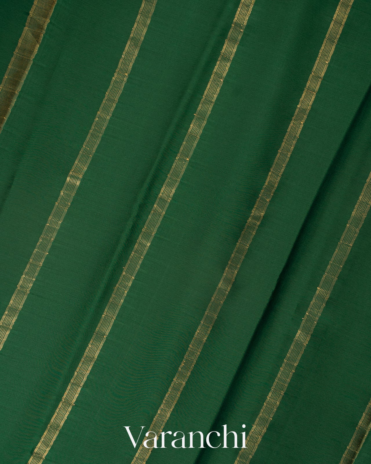Bottle Green Pure Mysore Crepe Silk Saree