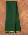 Bottle Green Pure Mysore Crepe Silk Saree
