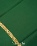 Bottle Green Pure Mysore Crepe Silk Saree