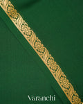 Bottle Green Pure Mysore Crepe Silk Saree