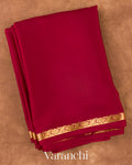 Deep Red Pure Mysore Crepe Silk Saree
