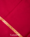 Deep Red Pure Mysore Crepe Silk Saree