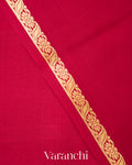 Deep Red Pure Mysore Crepe Silk Saree