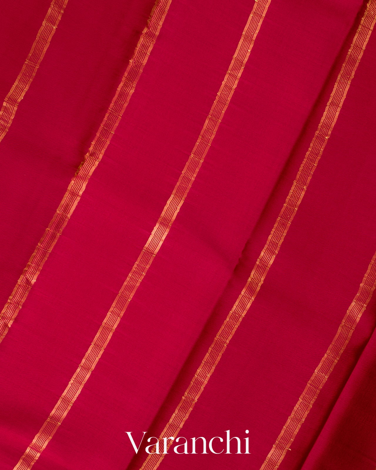 Deep Red Pure Mysore Crepe Silk Saree