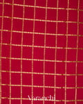 Maroon Checkered Pure Mysore Crepe Silk Saree